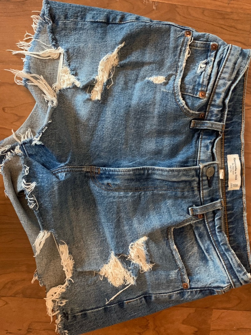 Abercrombie & Fitch Blue Denim High-Rise Cutoff Shorts